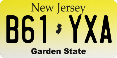 NJ license plate B61YXA