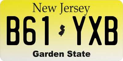 NJ license plate B61YXB