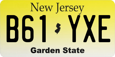 NJ license plate B61YXE