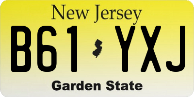 NJ license plate B61YXJ