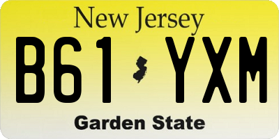 NJ license plate B61YXM