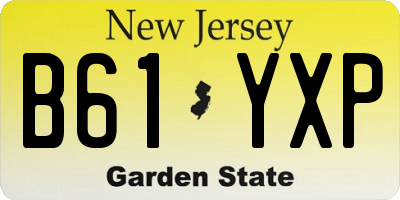 NJ license plate B61YXP