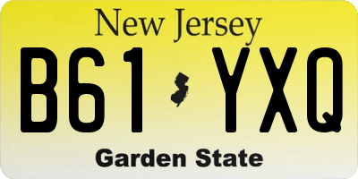 NJ license plate B61YXQ
