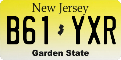 NJ license plate B61YXR