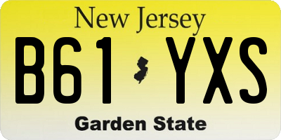 NJ license plate B61YXS