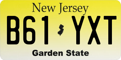 NJ license plate B61YXT