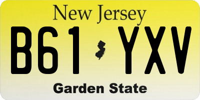 NJ license plate B61YXV