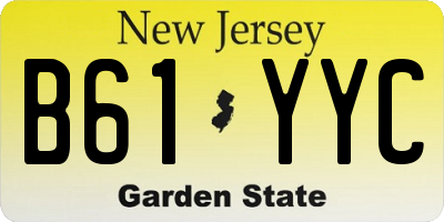 NJ license plate B61YYC