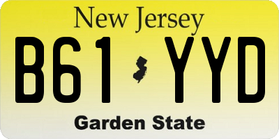 NJ license plate B61YYD