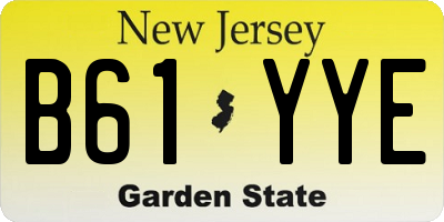 NJ license plate B61YYE