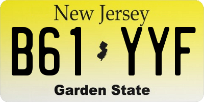 NJ license plate B61YYF