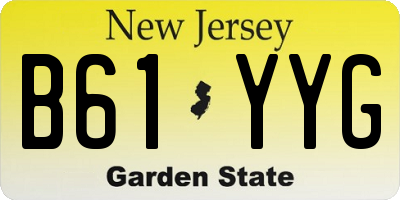 NJ license plate B61YYG