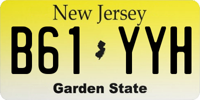 NJ license plate B61YYH