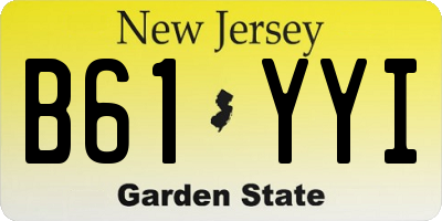 NJ license plate B61YYI