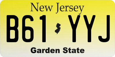 NJ license plate B61YYJ