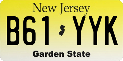 NJ license plate B61YYK