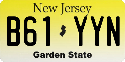 NJ license plate B61YYN