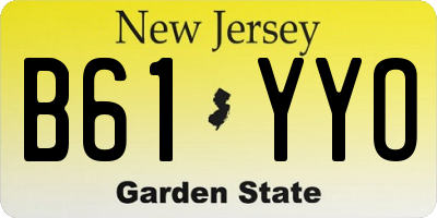NJ license plate B61YYO
