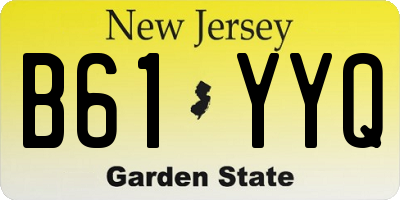 NJ license plate B61YYQ