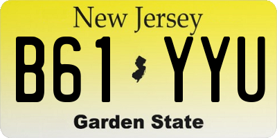 NJ license plate B61YYU