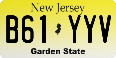 NJ license plate B61YYV
