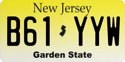 NJ license plate B61YYW