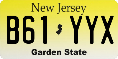 NJ license plate B61YYX