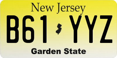 NJ license plate B61YYZ