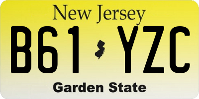 NJ license plate B61YZC