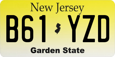 NJ license plate B61YZD