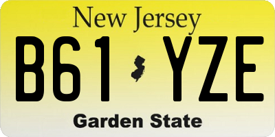 NJ license plate B61YZE