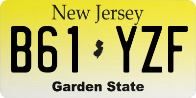 NJ license plate B61YZF