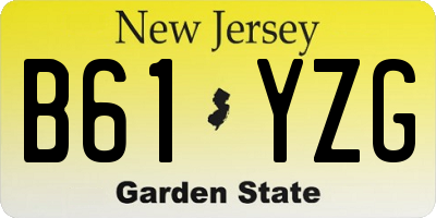 NJ license plate B61YZG