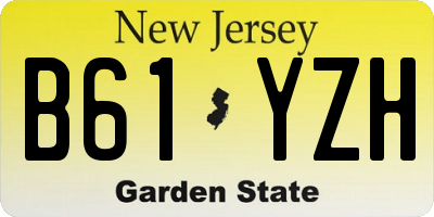 NJ license plate B61YZH