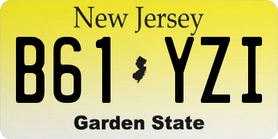 NJ license plate B61YZI