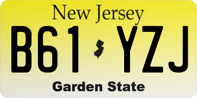 NJ license plate B61YZJ