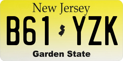 NJ license plate B61YZK