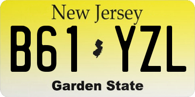 NJ license plate B61YZL