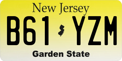 NJ license plate B61YZM