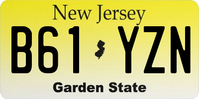 NJ license plate B61YZN
