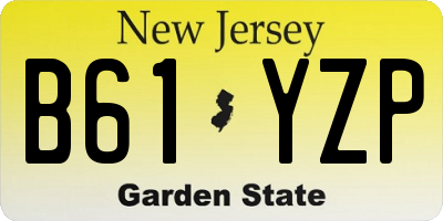 NJ license plate B61YZP