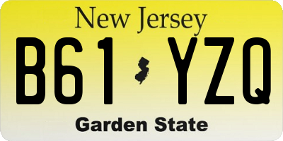 NJ license plate B61YZQ