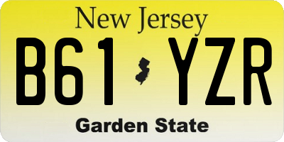 NJ license plate B61YZR