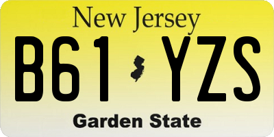 NJ license plate B61YZS