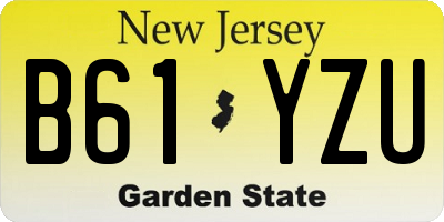 NJ license plate B61YZU
