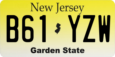 NJ license plate B61YZW