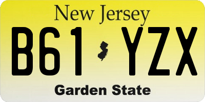NJ license plate B61YZX