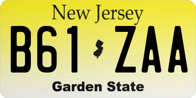 NJ license plate B61ZAA