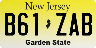 NJ license plate B61ZAB