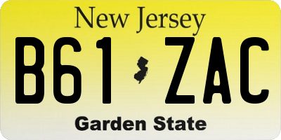 NJ license plate B61ZAC
